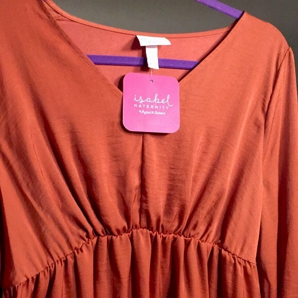 Maternity Top Isabel by Ingrid and Isabel Copper Rust L NWT - Picture 5 of 11
